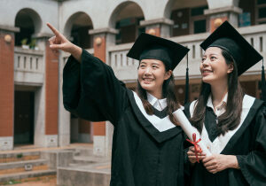 Group,Of,Happy,Asian,Female,Graduates,Student,Look,At,Copy